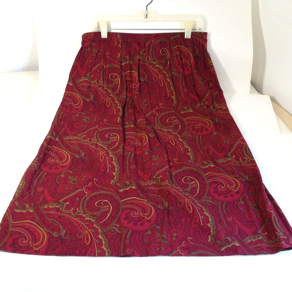 Vintage Liz Baker Floral Designer Midi Skirt w/Modest slit on Back Size 1x